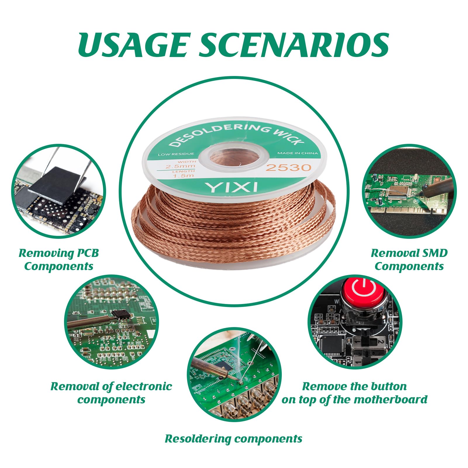Stoppino Saldatura 2.5mm Filo Dissaldante No-Clean 2,5mm X 1,5m - Per Rimozione Stagno Flussante Per Saldatura Stagno - Foto 10