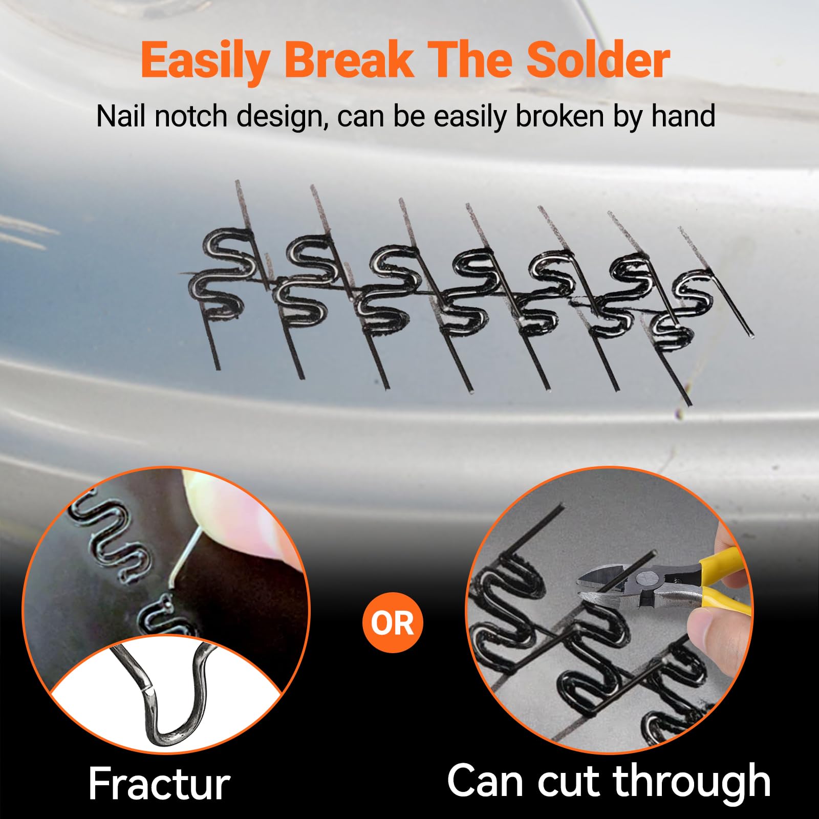 Kit de Reparación de Plástico 50W,Preciva Herramienta de Soldadura de Plástico para Reparar Parachoques de Coche con 600 Grapas,Soldador de Plástico Profesional