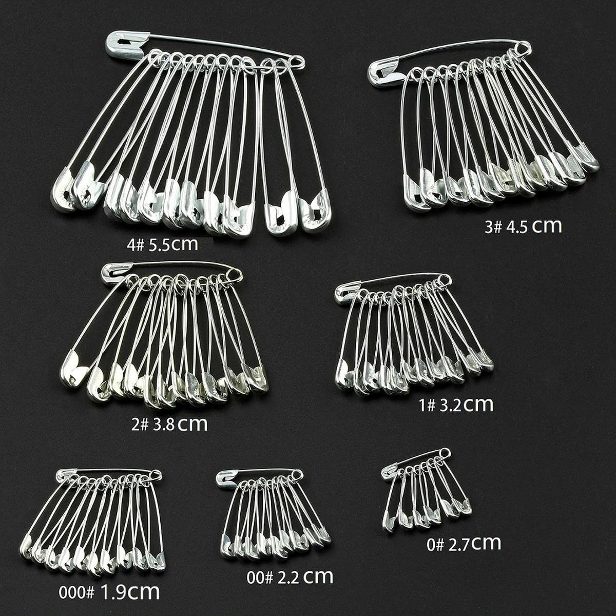 1000 mini spille da balia piccole argento circa 15 mm aghi di sicurezza