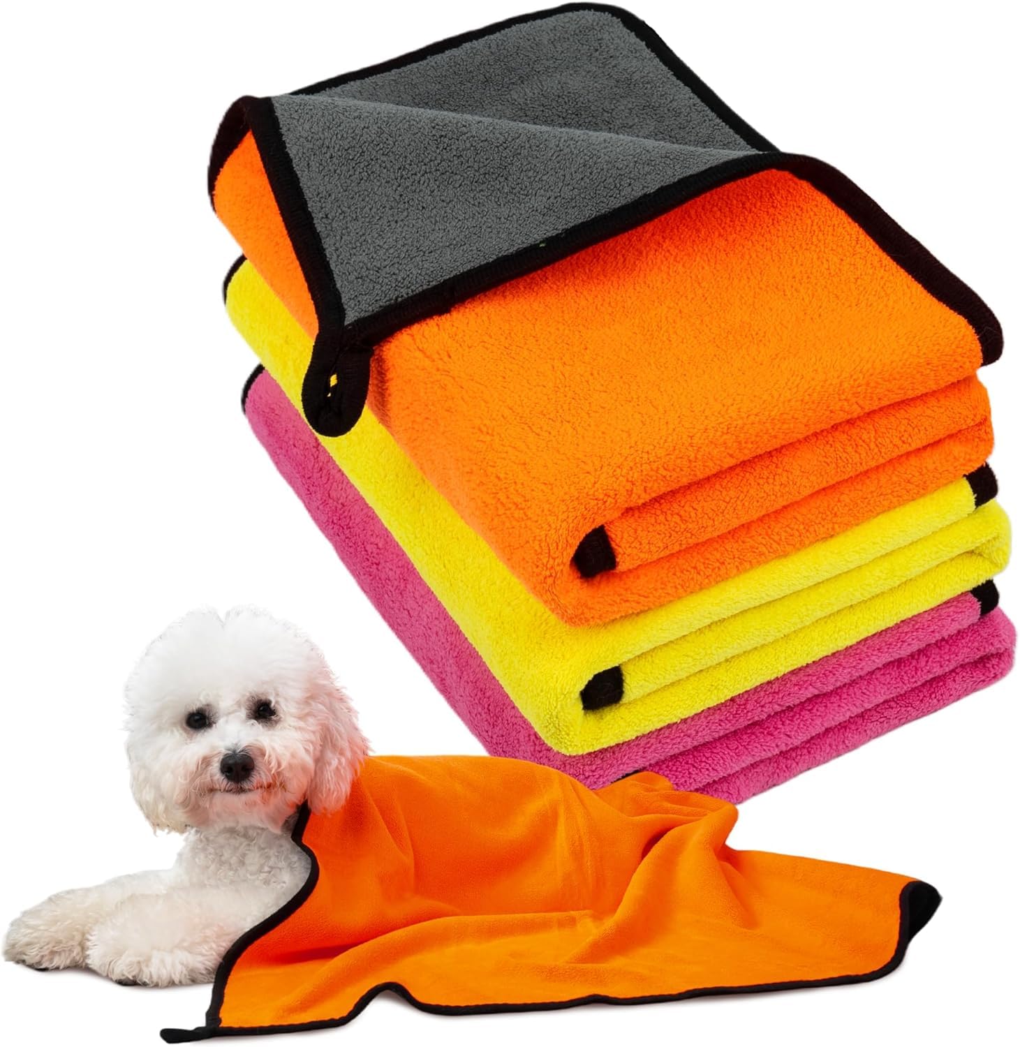Ultra Absorbent Microfiber Dog Towels for Drying Dogs & Cats | Quick Dry Pet Bath Blanket, Soft & Fast Drying Grooming Towels for All Breeds (40x30cm -Multicolor, XS-Pack of 1 Pc)-image-14