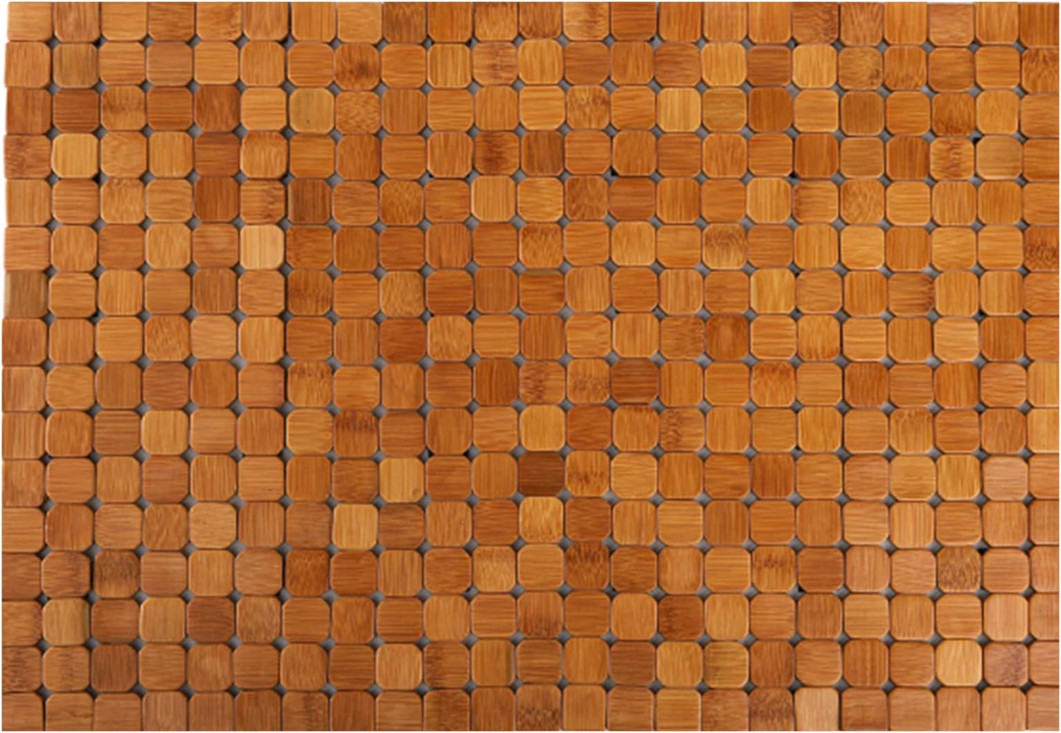 Dicunoy Bamboo Floor Bath Mat, Bathroom Shower Rug, Wooden Toilet Doormats for Shower Doorsteps, Sauna, Tub 60cm L x 40cm W, Wooden Bathroom Accessories