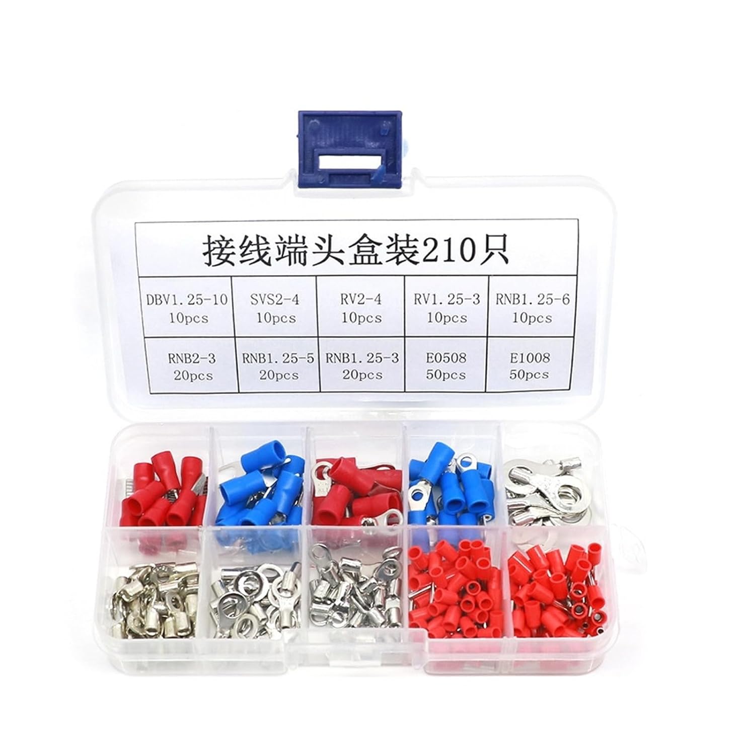 Mixed Cold Pressed Bare OT Copper and Aluminum terminals Flame Retardant Soft Round Fork Type Wiring Insulated Connector Terminal