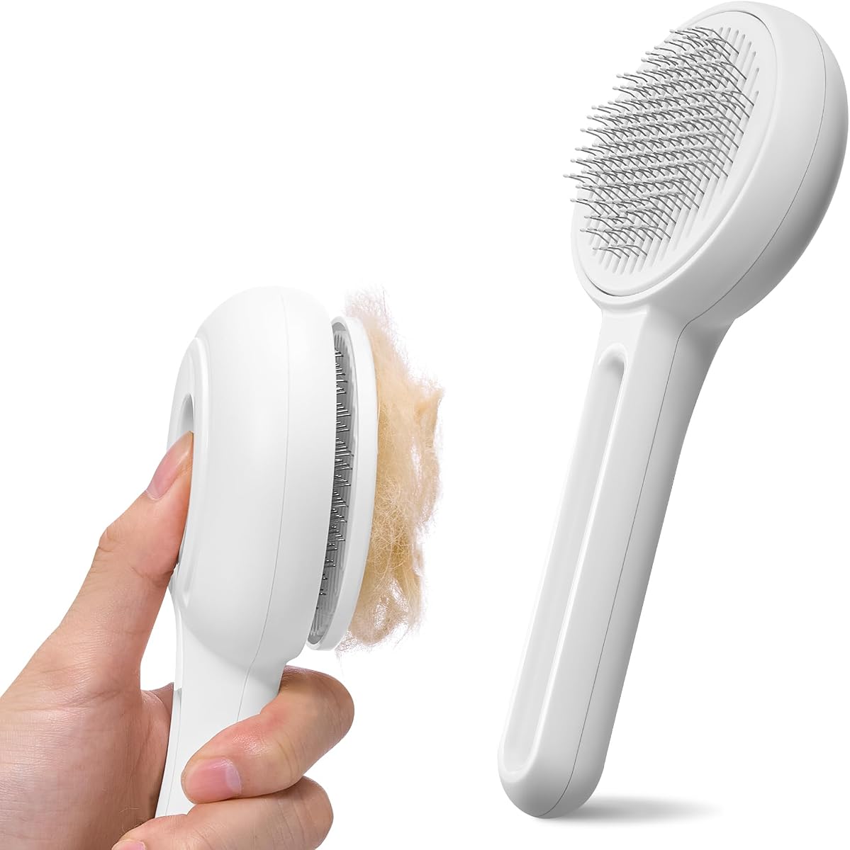 Cepillo autolimpiante para gatos y perros, herramienta de aseo para mascotas, accesorios para suministros para mascotas, peine para gatitos de pelo corto y largo, función de masaje para eliminar el pelo suelto