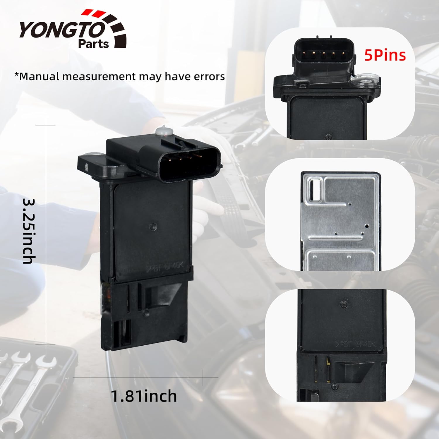 37980-RNA-A01 Mass Air Flow Sensor Meter MAF Compatible with Acura MDX 07-13, ILX 13-14, RDX TL, Honda Accord 03-14, Odyssey 07-14, Pilot Ridgeline Civic Replace OE 37980-RAD-L11 MAF0033