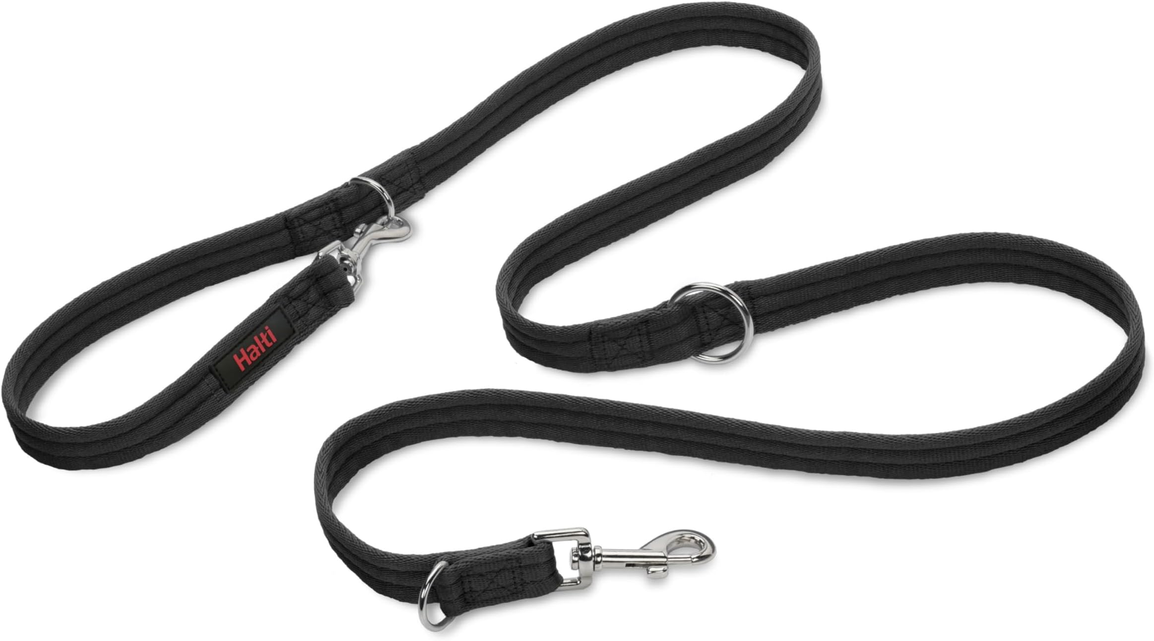 Halti Training Lead - Professional No-Pull Double-Ended Dog Lead, Lightweight, Soft & Durable, Ideal for Obedience Training & Everyday Walks with Dogs and Puppies (Size Large, Black, 2m)