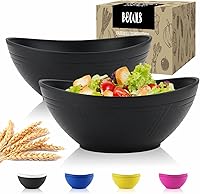 Vista 17 de Wrova Cuencos Grandes de Paja de Trigo de 65oz - Juego de 6 Cuencos Grandes para Ensalada - Cuencos para Servir Irrompibles - Aptos para Microondas