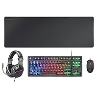 Tastiera e Mouse Mars Gaming MCPRGB3ES Nero Multicolore Qwerty in Spagnolo (4 Unit?)
