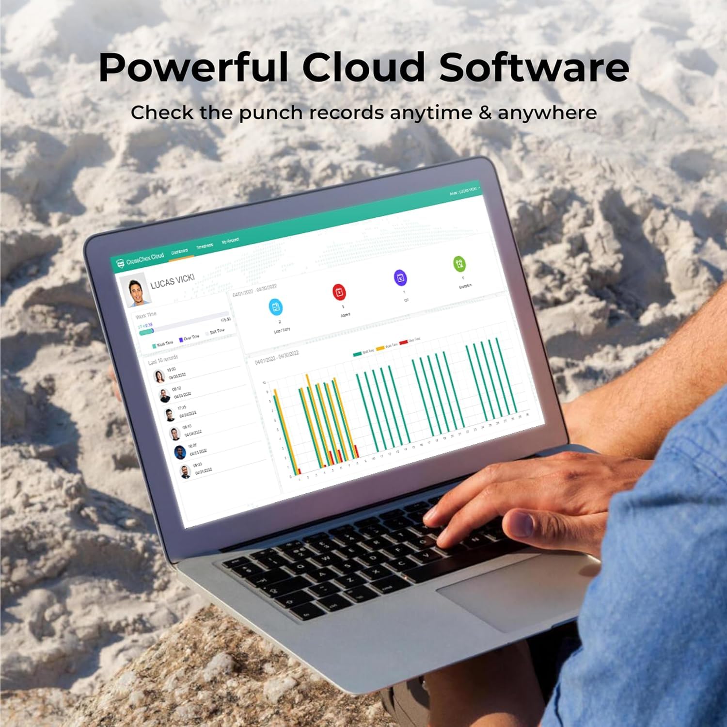 ANVIZ W1 Pro - Relojes de tiempo basados en la nube con huellas dactilares para empleados | Software gratuito en la nube, máquina de asistencia para pequeñas empresas, color blanco
