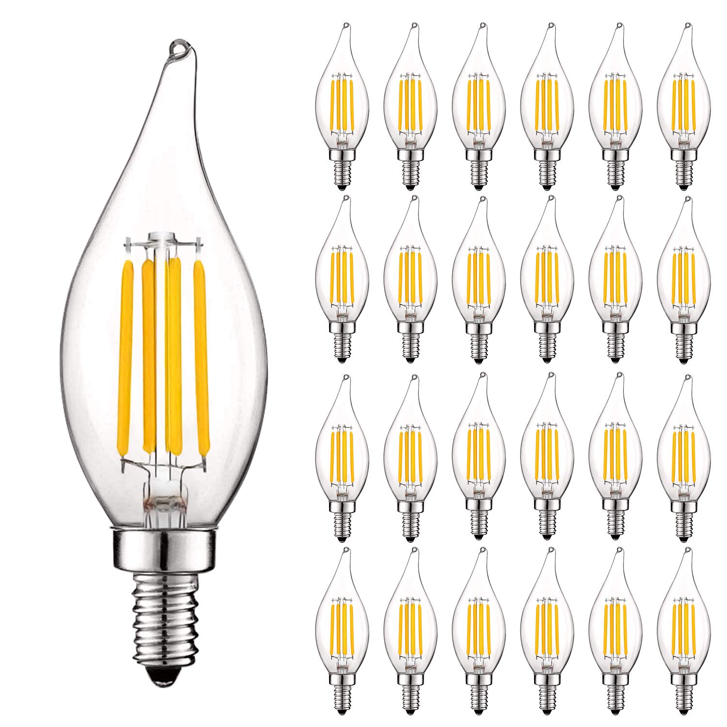 LUXRITE Vintage Candelabra LED Bulb 60W Equivalent