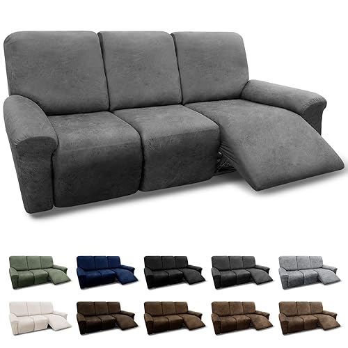 Pfrstuv Couch Covers 8-Piece Set, Washable Recliner Sofa Covers 3