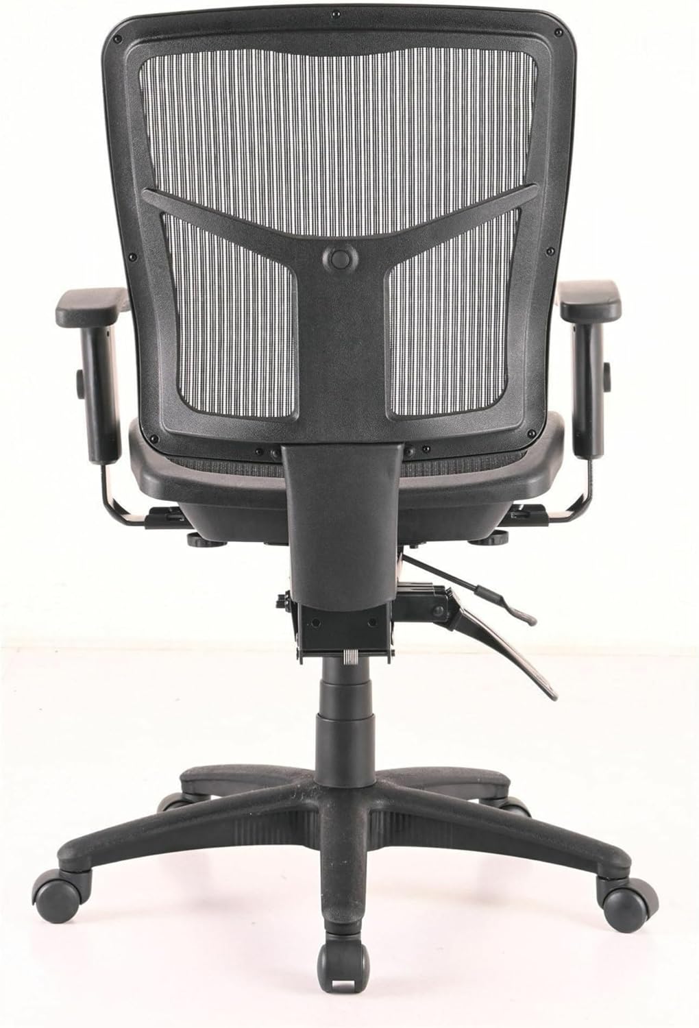 Side dimension diagram of Lorell Mid-Back Swivel Mesh Chair