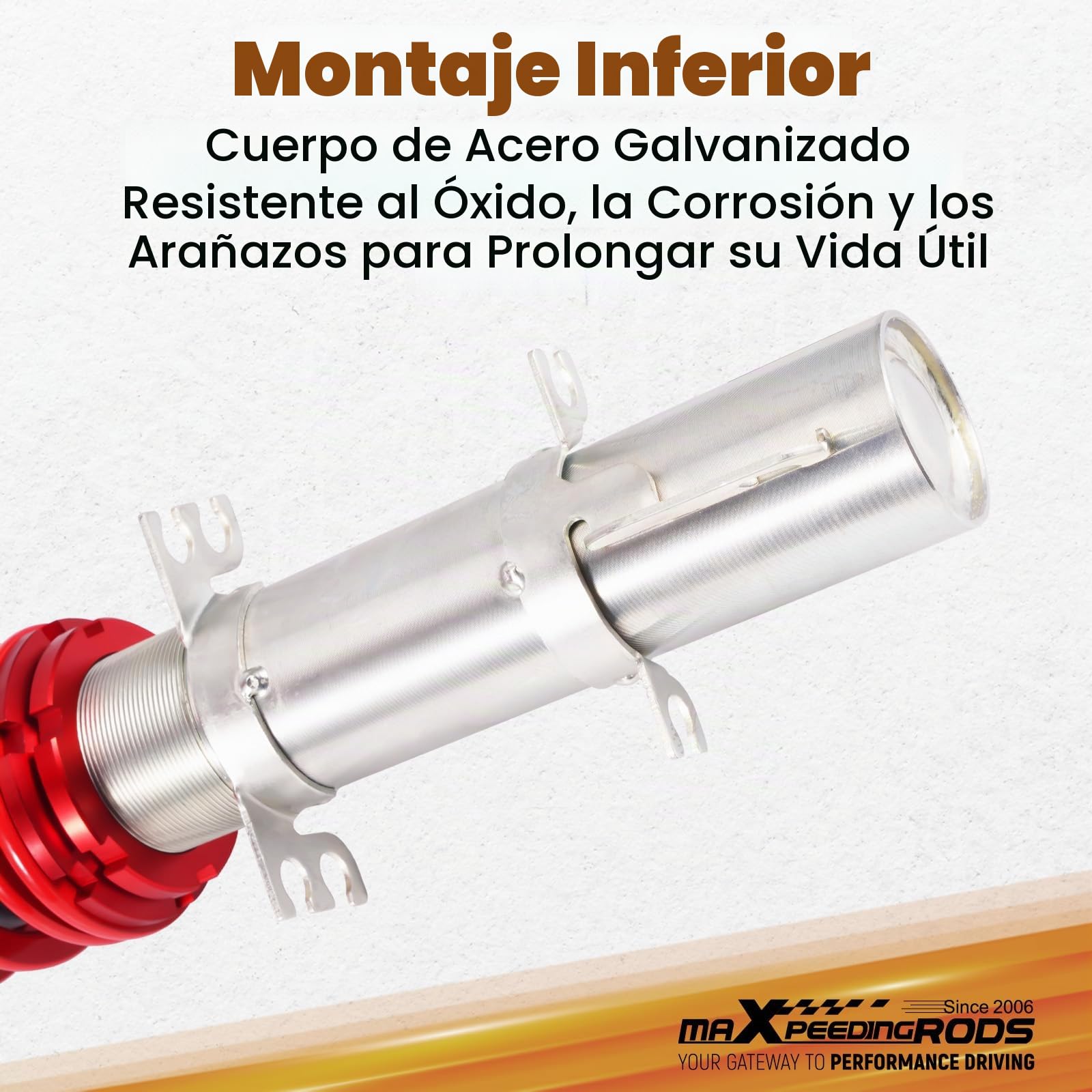 maXpeedingrods 4x Coilover Ajustable, Amortiguador para VW Golf Mk4 para Seat Leon, Suspensión Roscada Regulable en Altura