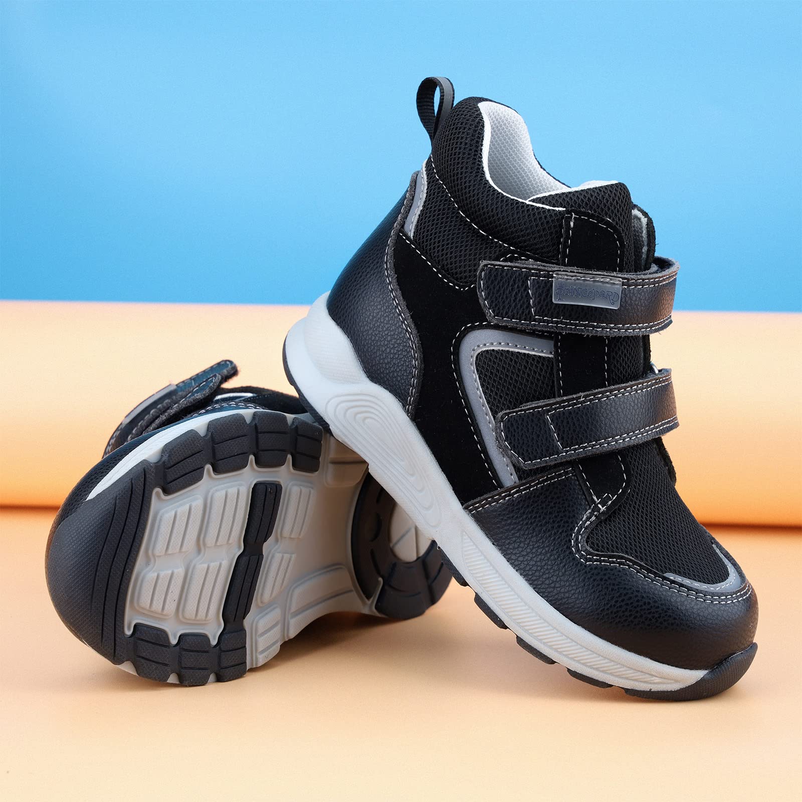 Zapatos ortopédicos para niños pequeños,Zapatillas Altas Informales con Soporte para el Arco y el Tobillo,Suelas Antideslizantes,mejoran los pies Planos y el pie en valgo/varo de los niños