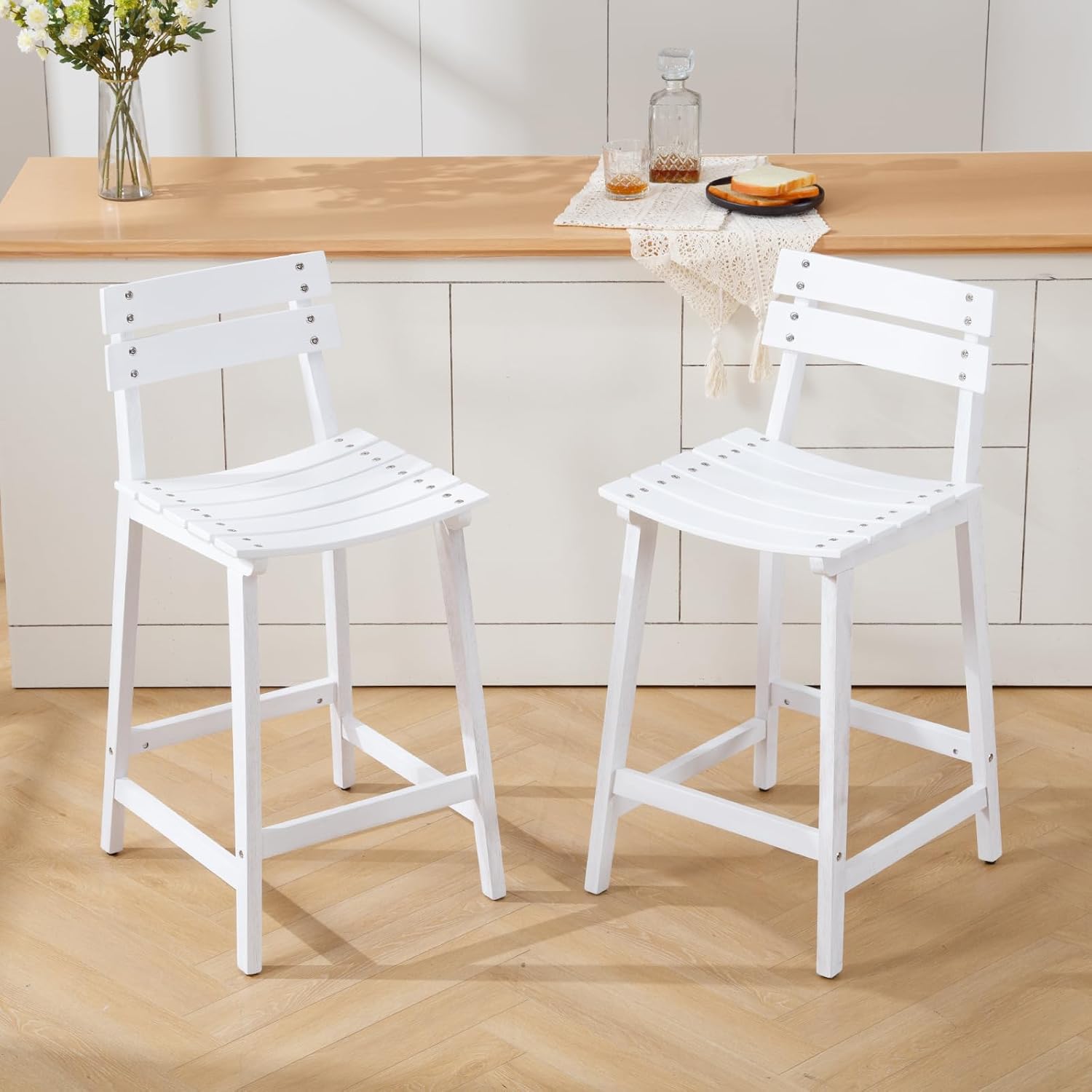 White Wood Counter Stools