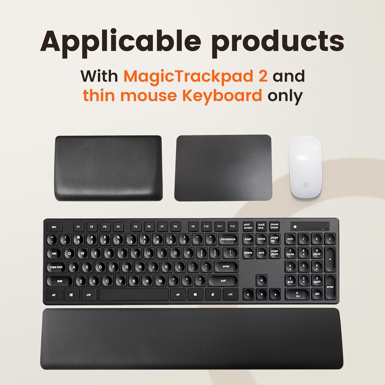 HONKID Low Profile Wrist Rest (H 0.2-0.58in) for Slim Keyboards and Mouse, Made of Cool Gel and Non-Slip Rubber Base, Easy Typing and Relieve Wrist Pain, Black