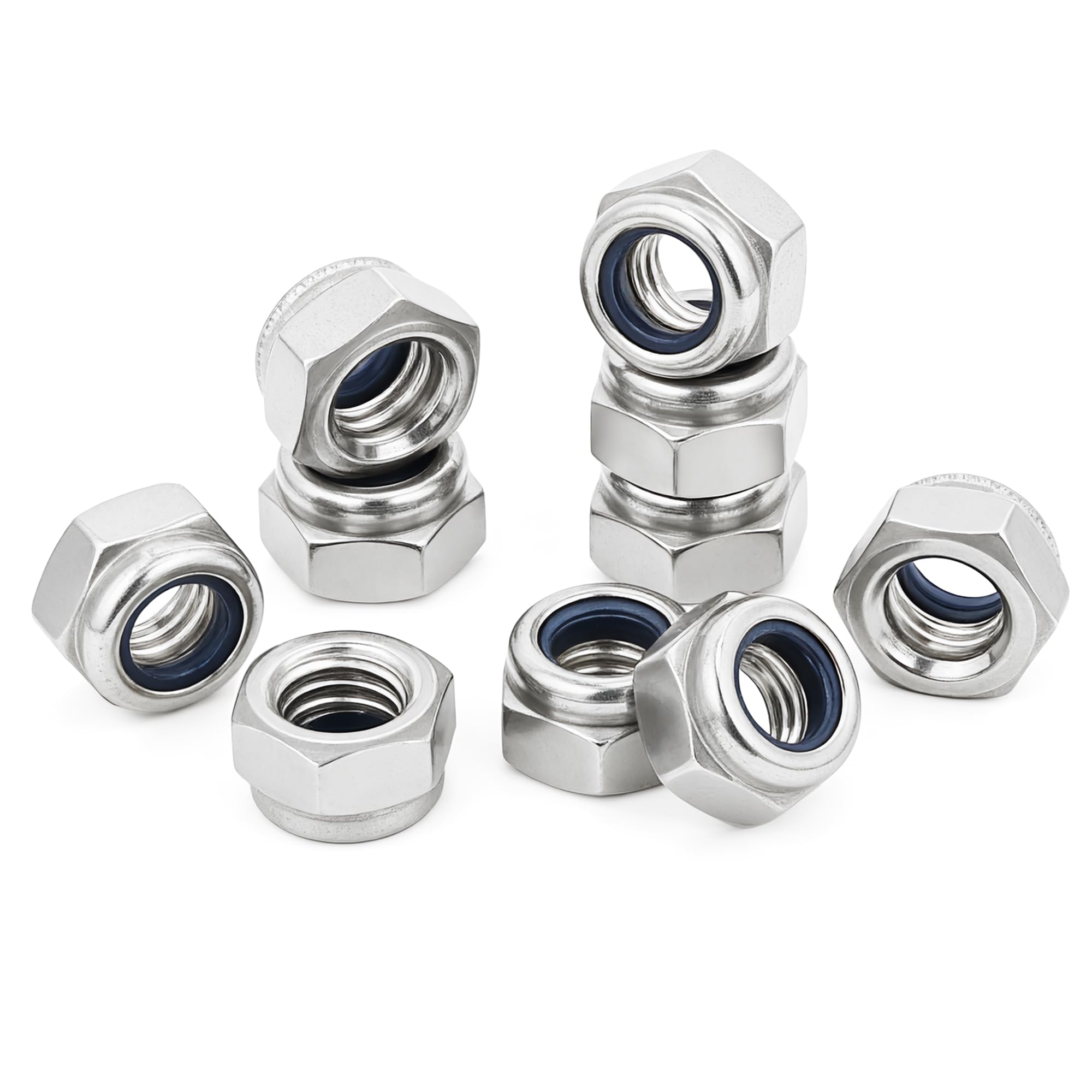 M3 Stainless Steel Lock Nuts,3mm Self Nylock Locking Nuts with Nylon Inserts (Pack of 100), M3 (Pack of 100)