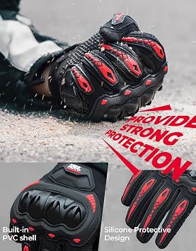 KEMIMOTO Motorcycle Gloves, Touchscreen Riding Gloves for Men Women