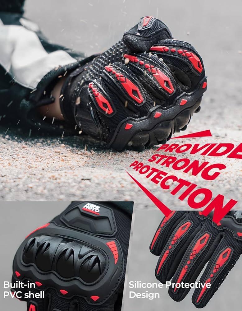 KEMIMOTO Guanti Moto Estivi Uomo/Donna - Guanti Protettivi Traspiranti Per Ciclismo E Outdoor