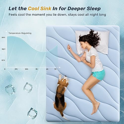 Miniatura 4 de Unikome Protector de colchón impermeable ultrasuave tamaño King, protector de colchón refrescante para personas que duermen con calor, 5 capas, sin