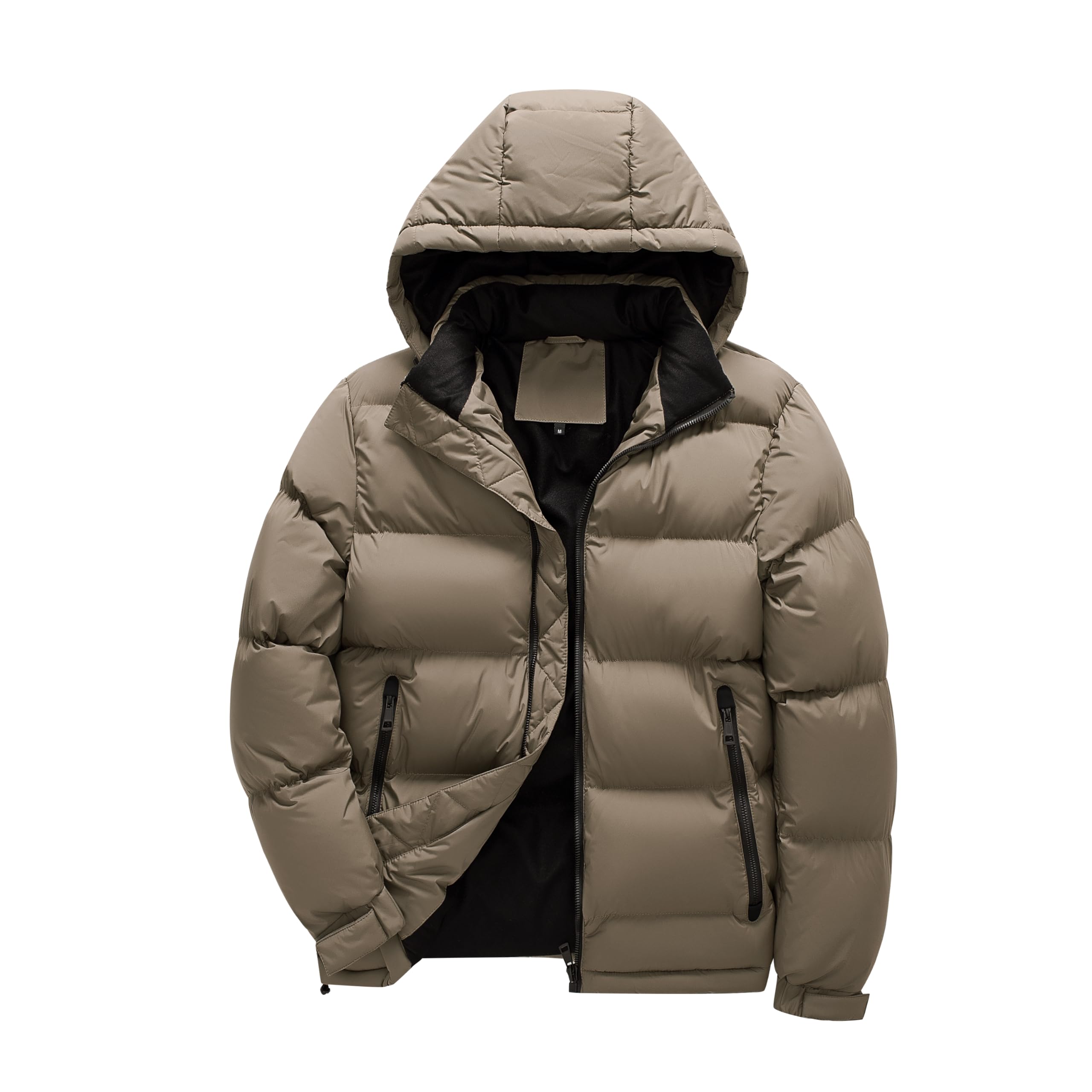 TONY BACKER Giacca Piumino Uomo Invernale Tinta Unita Cappuccio Rimovibile 2803