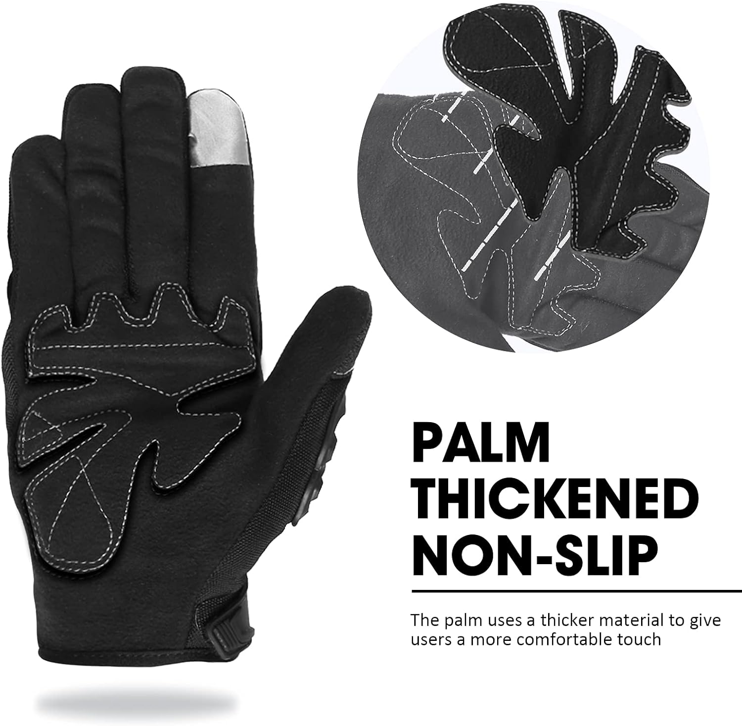 Motorcycle Gloves Full Finger Durable for Road Racing Bike Summer Spring Powersports Support Touch Screen Black-L : Automotive