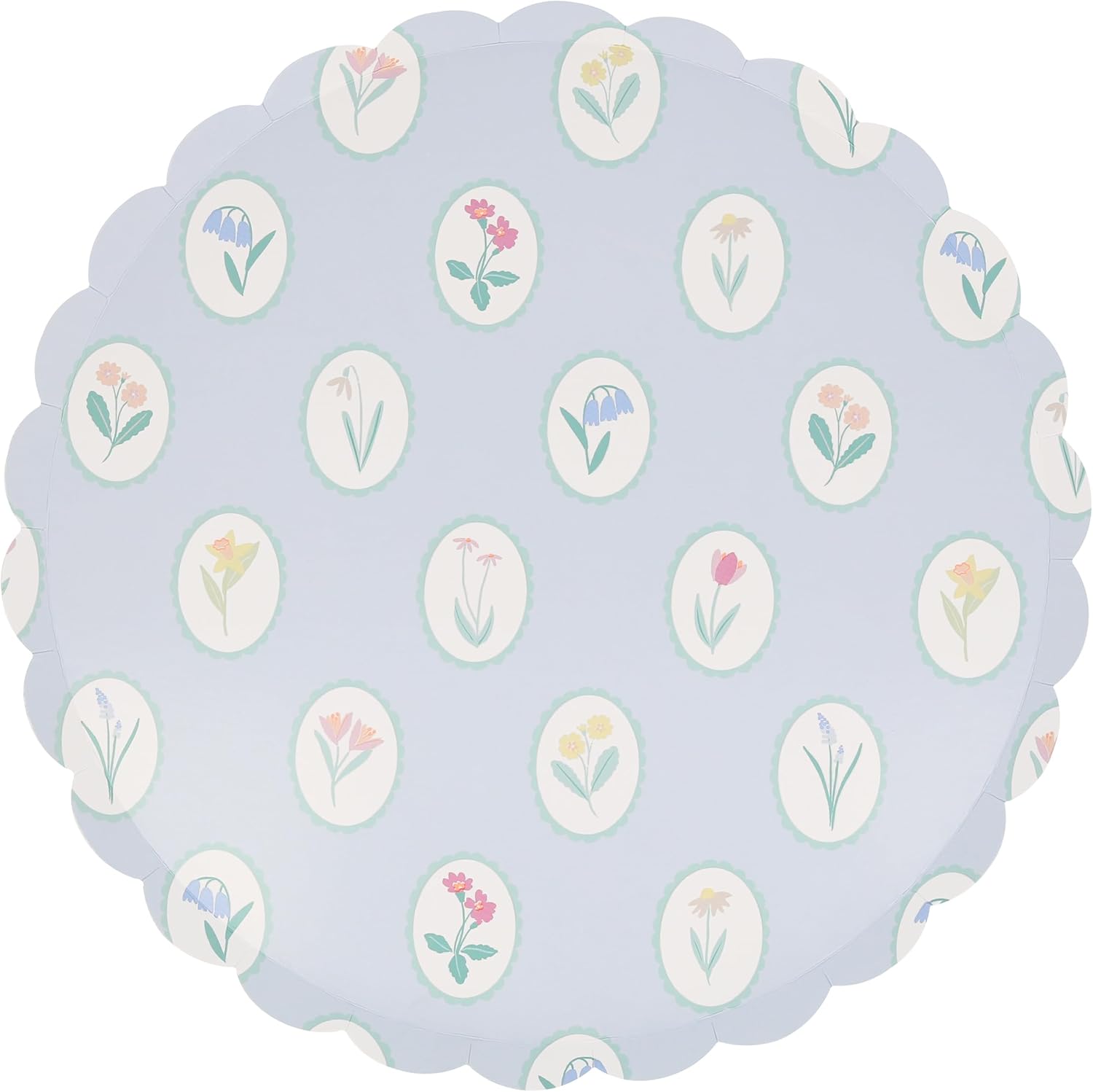 Meri Meri Floral Paper Plates (Pack of 8), Floral Disposable Plates for Party, Scalloped Edge, 2 Sizes (Dinner and Side) - Image 5