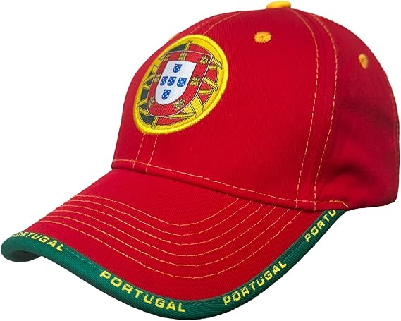 Just 4 Kicks Portugal Cap, World Cup Soccer Cotton Dad Hat, Adjustable Baseball Cap. Maroon