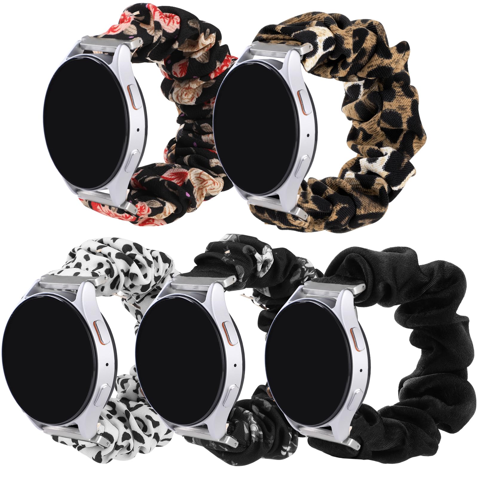 Simpeak 20mm Watch Band Elastic Scrunchie Bands Compatible with Samsung Galaxy Watch 7/6/5/4 (40mm/44mm)/Galaxy Watch 3 (41mm)/Active/Active 2/Galaxy