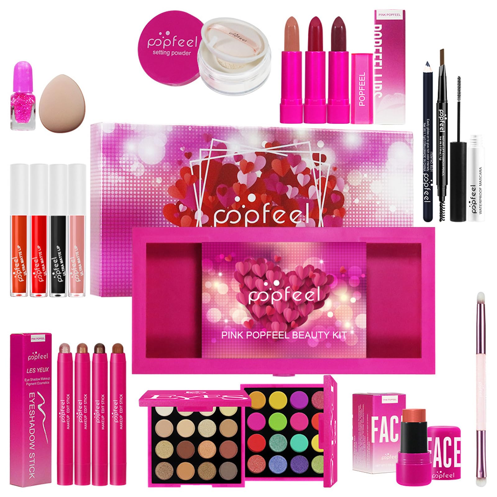 LHLXZQ Makeup Set for Women All in One Set including Eyeshadow Palette Concealer Lipgloss Lipsticks Mascara Blush