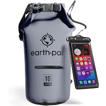 Earth Pak Waterproof Dry Bag with Front Zipper Pocket - Lightweight and Durable, Perfect for Swimming, Camping, Hiking, Fishing, Boating, Beach, Kayaking