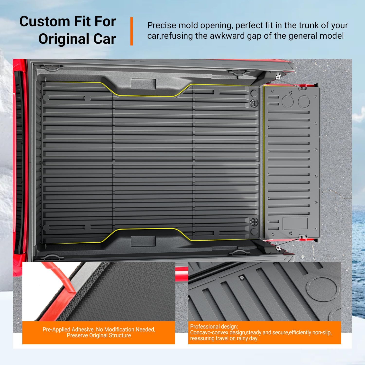 powoq 6FT Truck Bed Mat Compatible with 2024-2026 Toyota Tacoma Bed Liner Tailgate Mat TPE Bed Mat Truck Liner Replacement for 2024 2025 2026 Toyota Tacoma Accessories