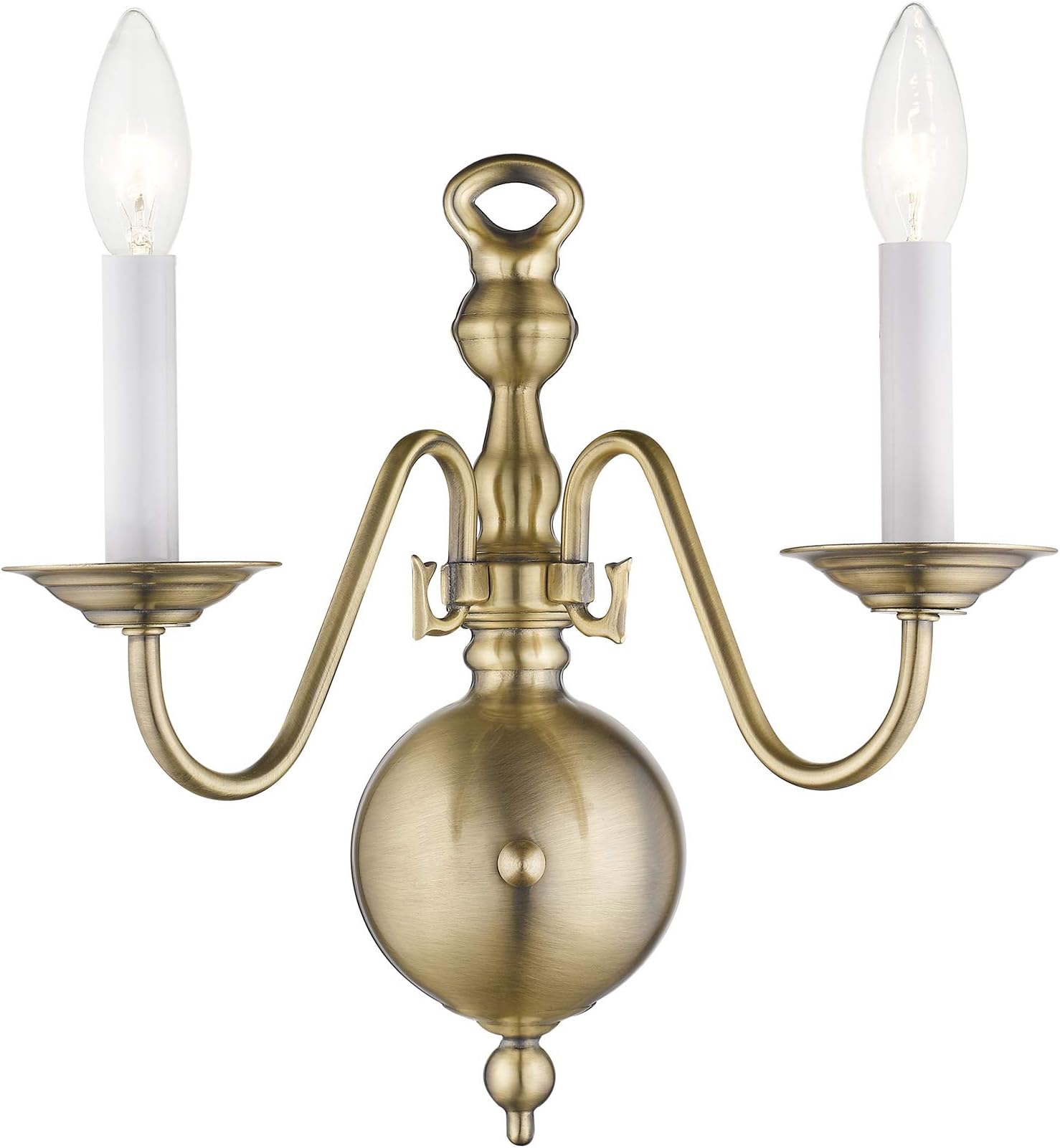 Lighting 5002-01 Williamsburgh 2 Light Antique Brass Wall Sconce