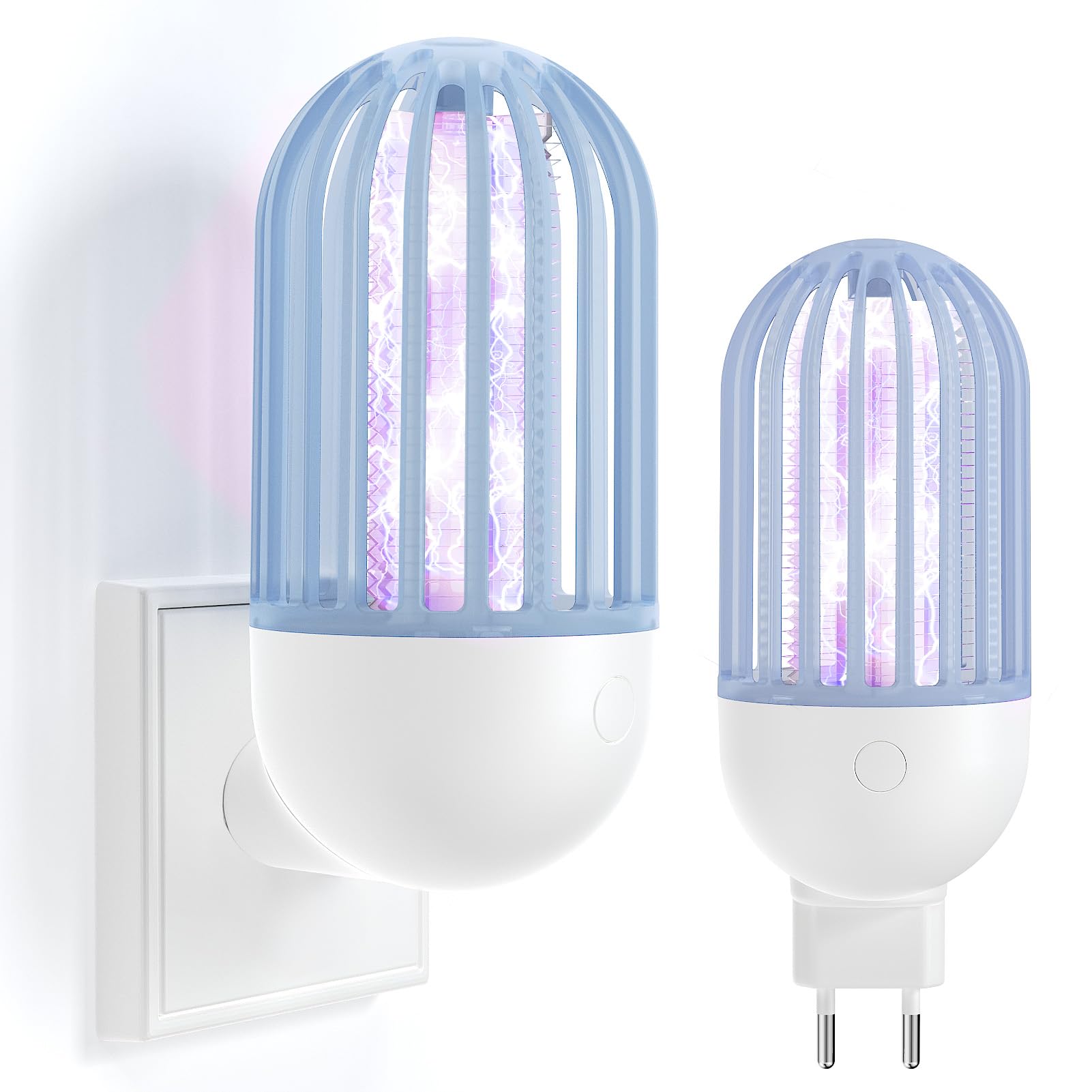 Moustique Tueur Lampe Lot de 2, Lampe Anti-moustiques Électrique, Moustiquaire Électrique pour Maison, Jardin, Intérieur, Extérieur, Cuisine, Salon, Insectes, Moustiques, Mouches, Falene