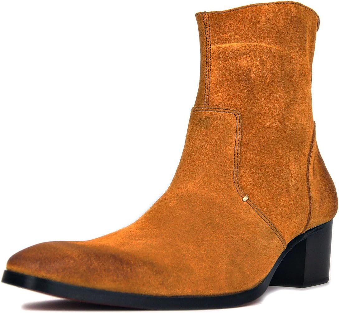 Professional Chelsea Boots - Casual Genuine Leather Heel Shoes with Zipper-Up Design for Versatile Wear