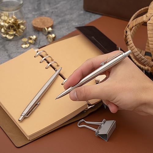 Miniatura 14 de Dayspring Pens Parker Jotter - Bolígrafo de gel de acero inoxidable con borde cromado, grabado personalizado, bolígrafo de regalo ideal Acabado