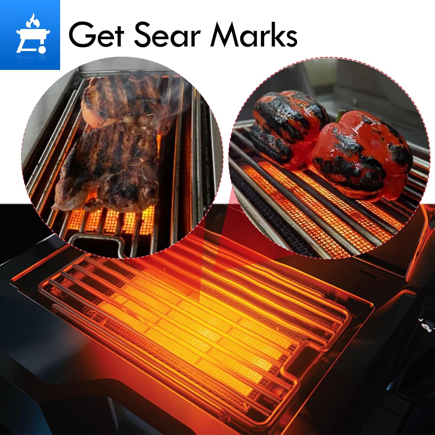 S83012 Infrared Side Burner Grid Replacement Parts for Napoleon Prestige 500 RSIB Grill Side Burner Grate Pro 500 665 RSIB Rogue SE 425 525 625 LEX 485RSIB Steel Side Infrared Sear Grate