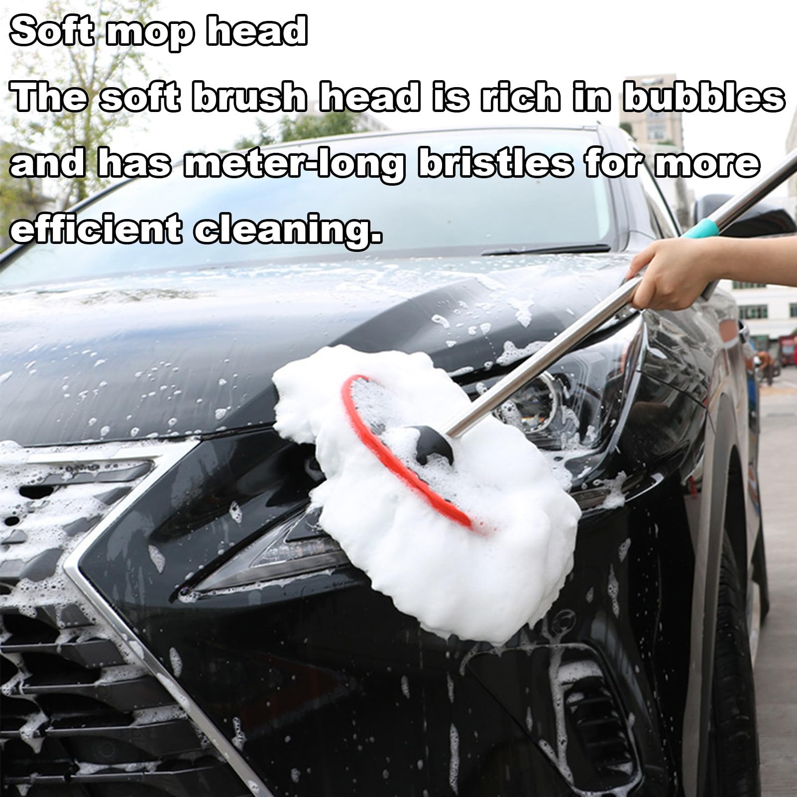 fregona de lavado de autos, productos de limpieza ajustables para cuidado, fregona de lavado de autos, para camiones, SUV ar, interior del vehículo, interior, exterior, garaje, principiantes y