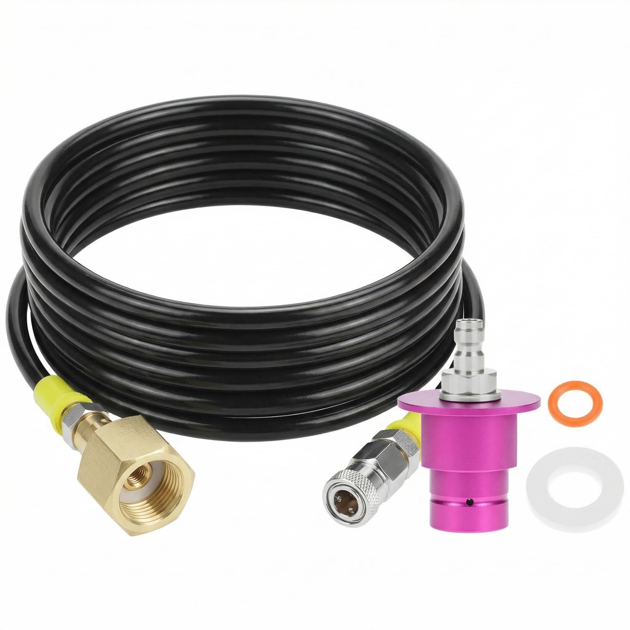 QWORK® Tuyau Haute Pression CO2 1,5 m Adaptateur, Adaptateur raccord Rapide pour cylindres CO2 W21.8-14, Compatible avec SODASTREAM Duo/Terra/Art