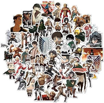 50PCS Attack on Titan Anime Sticker Vinyl Waterproof Sticker Youth Notebook Skateboard Guitar
