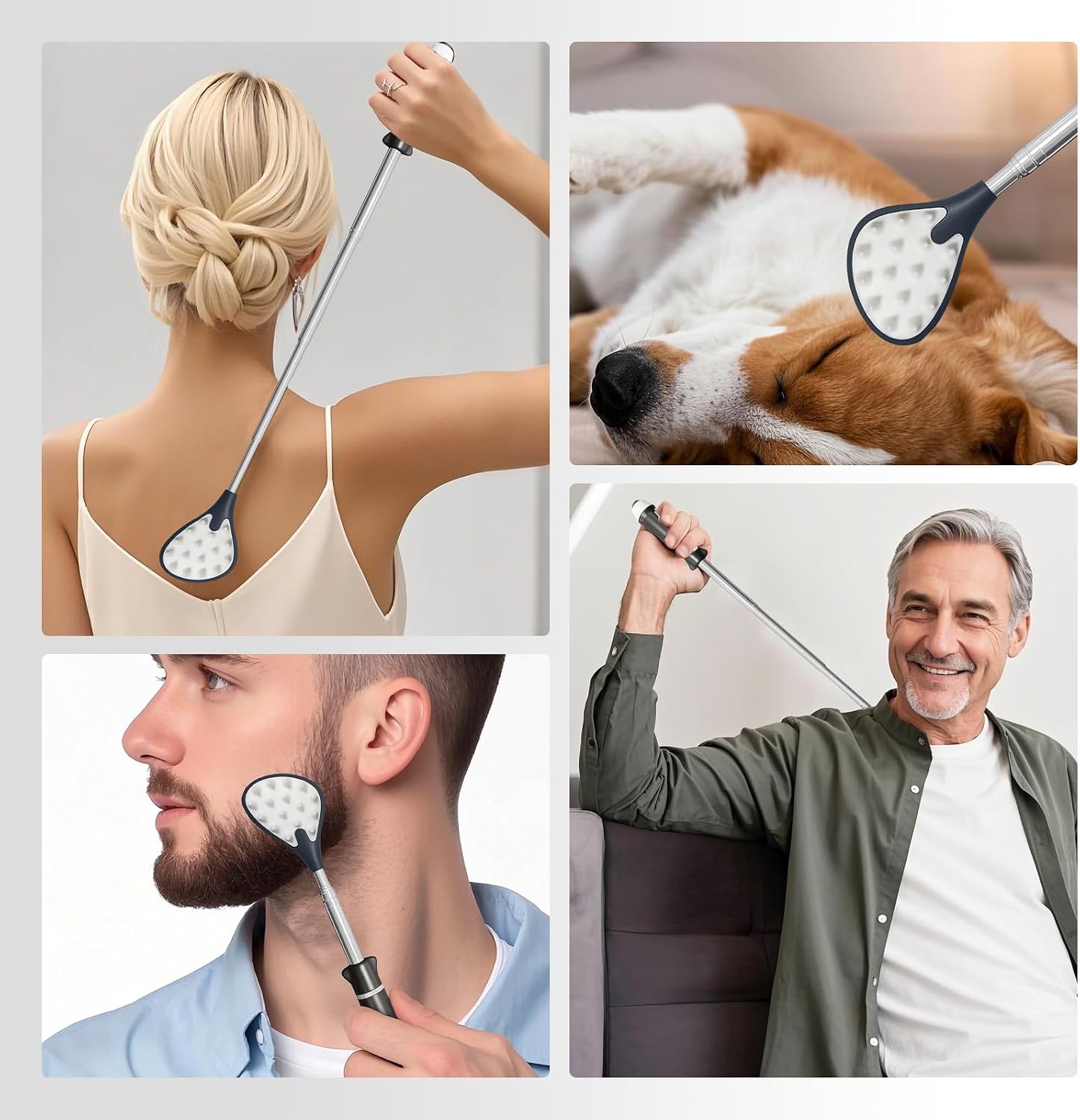 Back Scratcher for Adults 23.5 inches | Back Itch Relieve | Extendable Scratcher for Men Women Portable and Lightweight Black