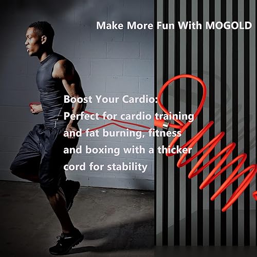 Miniatura 4 de Cuerda de saltar ajustable para fitness en casa, cordón de PVC antienredos de 0.197 in con rodamientos de bolas, asas de goma antideslizante y