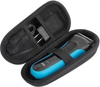 Caja de almacenamiento portátil para maquinilla de afeitar eléctrica compatible con la afeitadora Braun Series 3/5/7/9 5018s 3010, Black, Estuche de almacenamiento para afeitadora