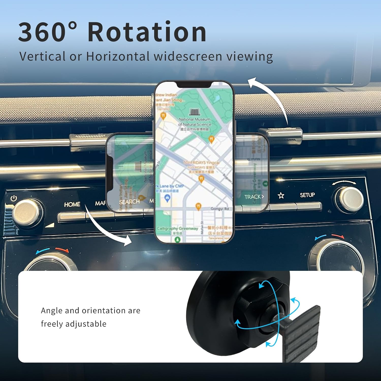 Car Phone Mount for Hyundai Tucson 2025–2026, Vehicle-Specific Magnetic Air Vent Phone Holder Compatible with MagSafe, 360° Rotating Hands-Free Cell Phone Mount, Custom-Fit Base Interior Accessories