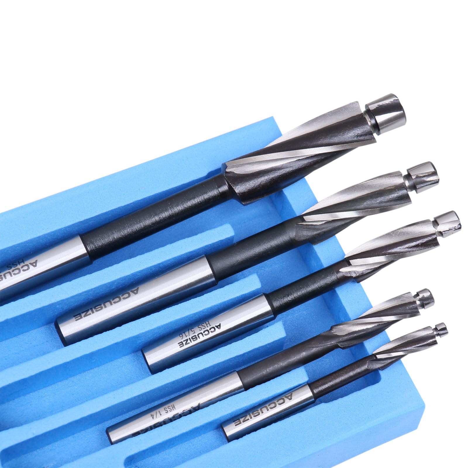 Accusize Industrial Tools H.S.S. Solid Cap Screw Counterbore Set, 3 Flute, Straight Shank, 7 Pc, 508S-0007 — Amazon image 6
