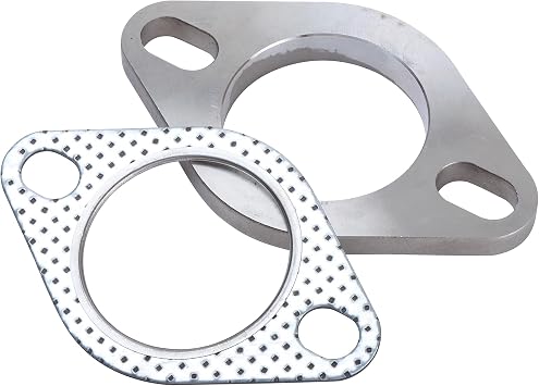 Rwraps Stainless Steel Exhaust Flange 2 Bolt 2 Inch Bolt Exhaust Flange & Gasket Connection Kit 2 Inch/51.8mm