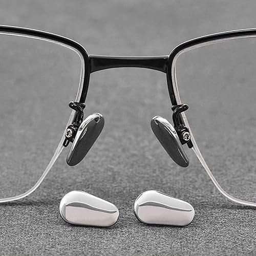 Almohadilla de nariz de cerámica para gafas, almohadilla nasal antideslizante atornillada, piezas de repuesto duraderas para lentes de sol (2 pares,