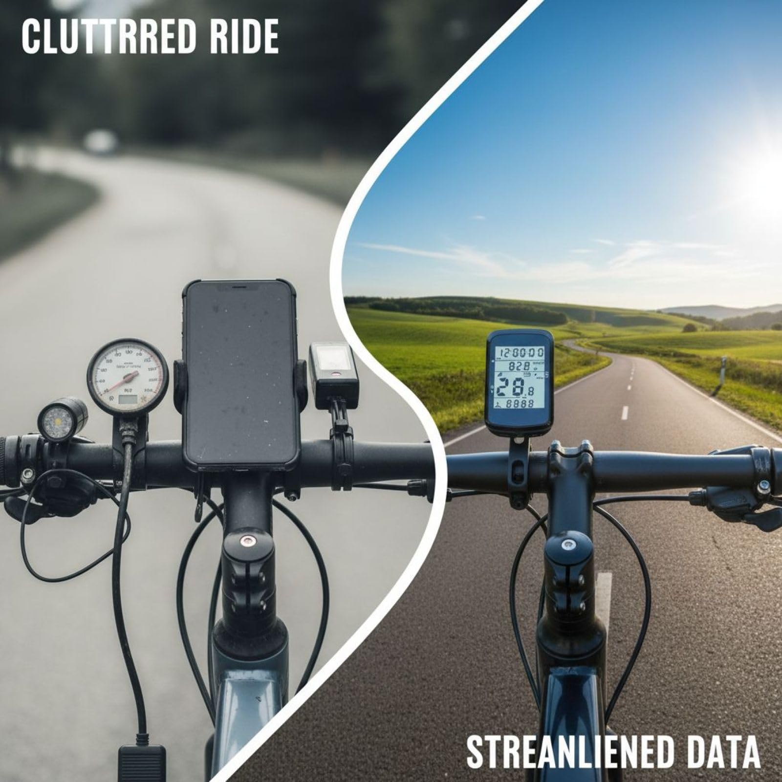GPS Fahrradcomputer, kabelloser Tacho und Odometer mit präziser Positionierung, Echtzeitanzeige, IPX7 wasserdicht, einfacher GPX-Datensync, Typ-C-Laden, inklusive Halterung für Mountainbike