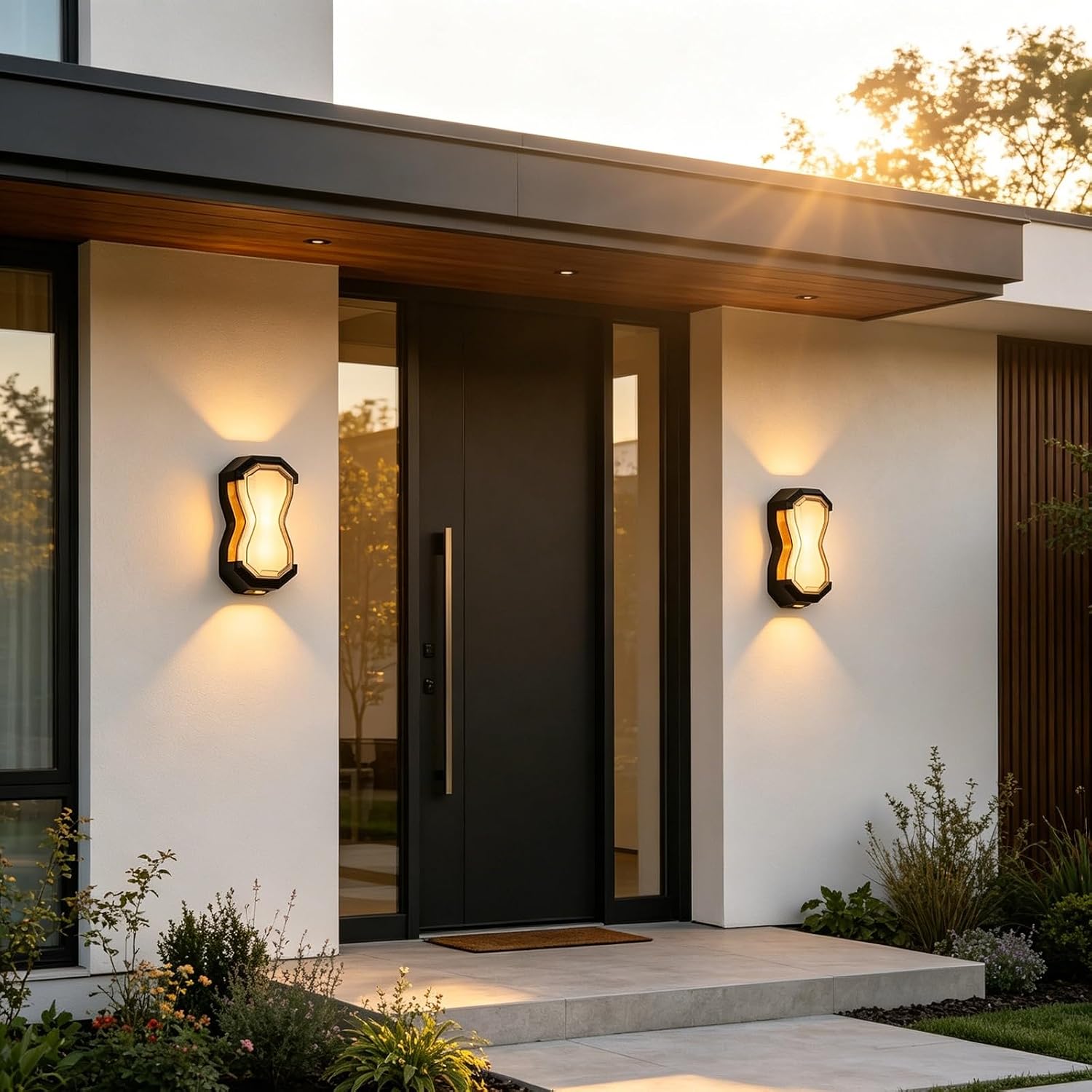 Outdoor Wall Light, 6.3" Black Aluminum Pc, Waterproof LED Up Down image 4