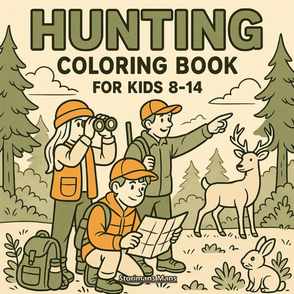 Hunting Coloring Book for Kids 8-14: Wildlife, forests, cabins & outdoor scenes to color for young nature fans