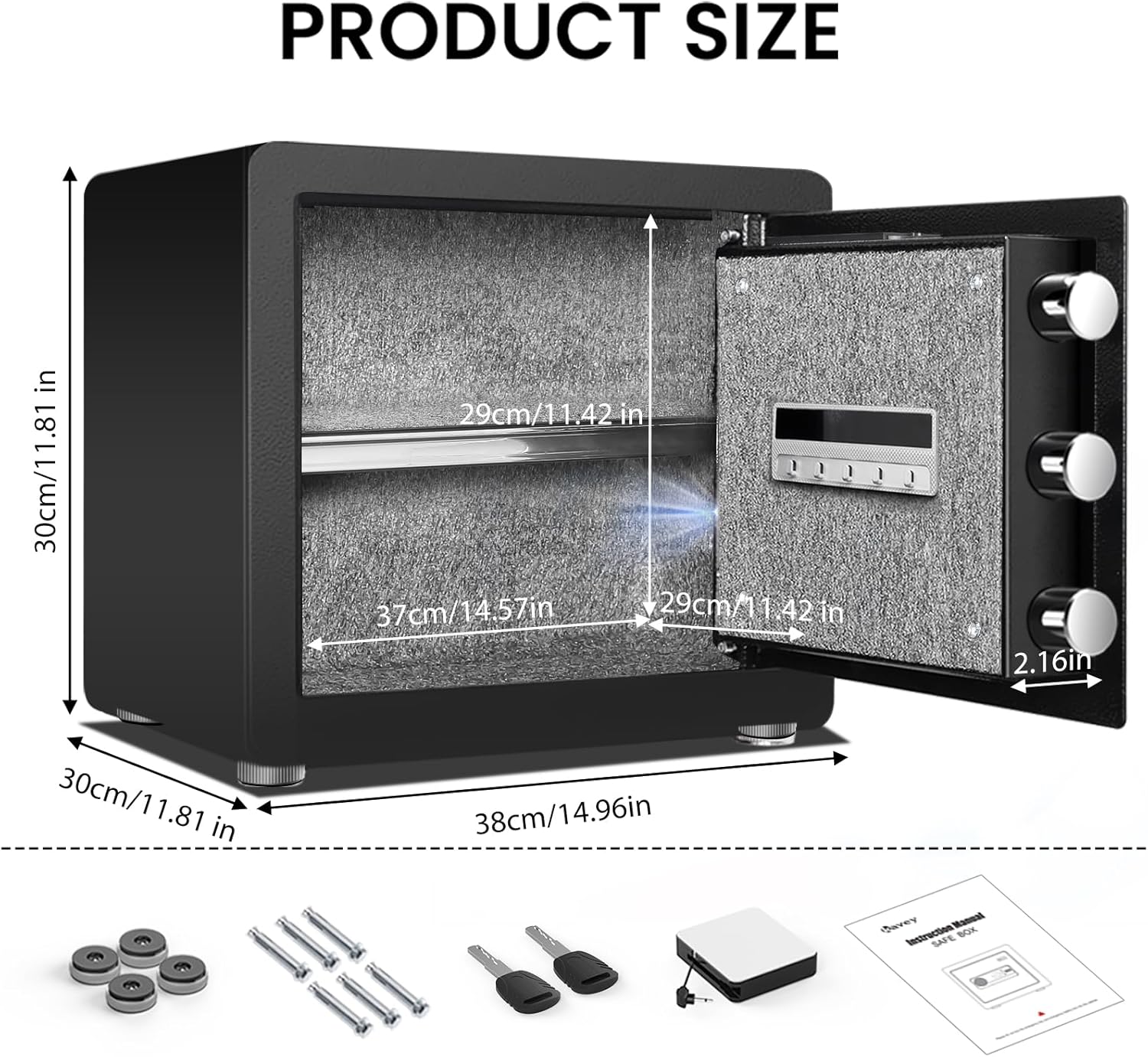 Caja Fuerte Pequeña Con Llave/caja Fuerte De Alta Seguridad/ Cerradura De Acero Segura/oficina En Casa Caja De Almacenamiento Para Dinero Anciano Con 3 Llaves (dorado-17